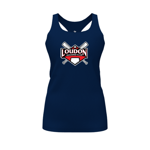 [FT0TRBNV-FYS-LOGO1] Decker Racerback Tank Top (Female Youth S, Navy, Logo 1)