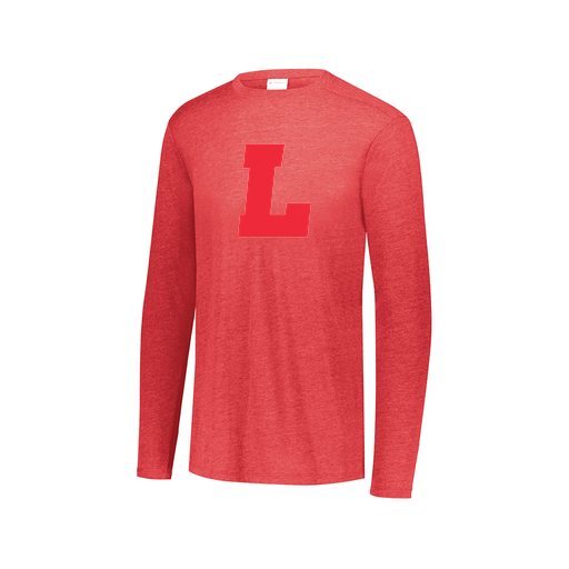 [FTLCUBRD-AXS-LOGO2] Decker Men's Tri-Blend T-Shirt - Long Sleeve (Adult XS, Red, Logo 2)