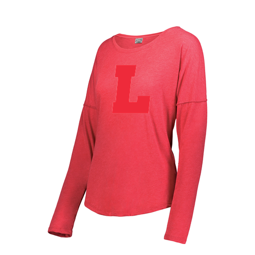 [FTLCUBRD-FAXS-LOGO2] Decker Women's Tri-Blend T-Shirt - Long Sleeve (Female Adult XS, Red, Logo 2)